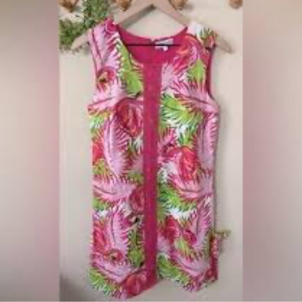 Buckhead Betties size L  women’s shift sundress crochet accent